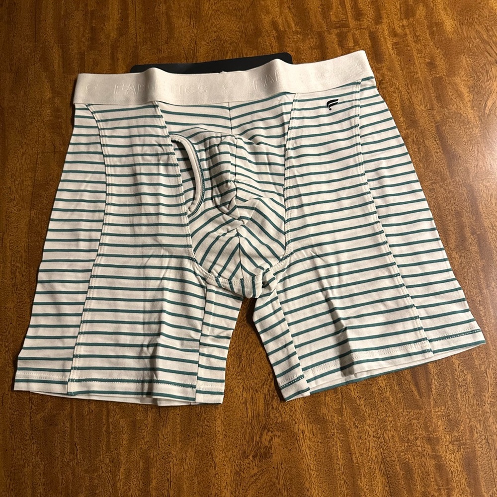 FABLETICS men’s THE 24-7 BOXER BRIEF - MISTY JADE SHORELINE STRIPE